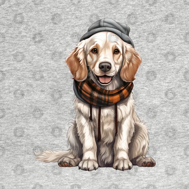 Winter English Setter Dog by Chromatic Fusion Studio